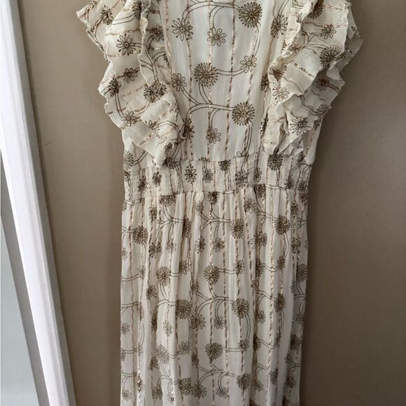 Indian Elegant Cream and Gold Boho Maxi Dress XL - Picture 8 of 13